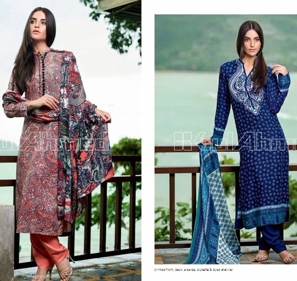 Gul Ahmed Fall Collection 201415 Digital Linen Dresses Pakistani