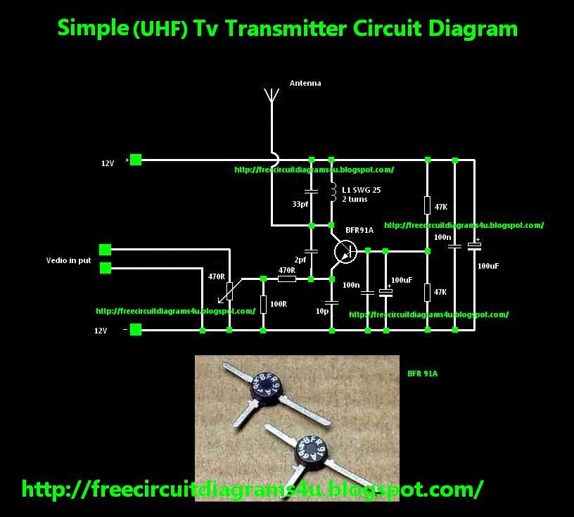 FREE CIRCUIT DIAGRAMS 4U: Simple UHF Tv transmitter ...