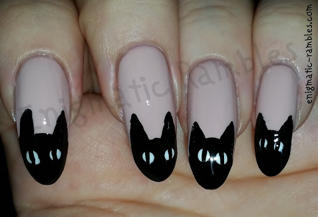 Enigmatic Rambles Halloween Nails Black Cats
