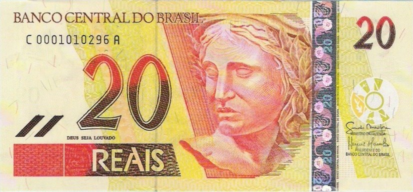 Dinheiro De Metal Cédula De 20 Reais 2002 2012