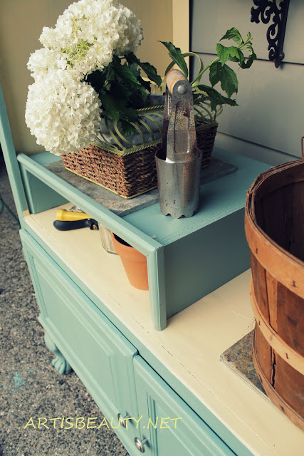 OLD FREE TV ARMOIRE TURNED OUTDOOR FARMHOUSE STYLE POTTING SHED OLD FREE TV ARMOIRE TURNED OUTDOOR FARMHOUSE STYLE POTTING SHED