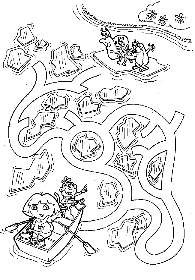 imagens labirintos da dora e outros pintar Desenhos Preto e Branco labirintos da dora e outros Colorir