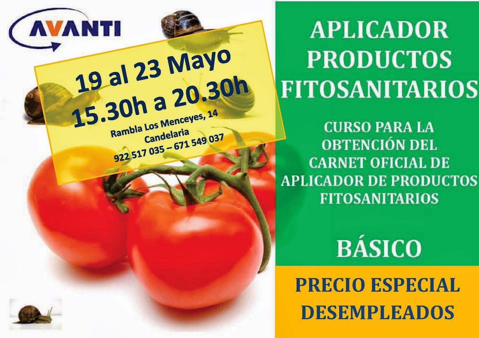 AVANTI FORMACIÓN MANIPULADOR DE PRODUCTOS FITOSANITARIOS BÁSICO AVANTI FORMACIÓN MANIPULADOR DE PRODUCTOS FITOSANITARIOS BÁSICO
