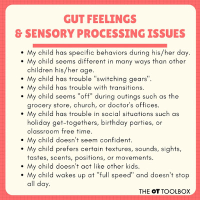 Gut feelings parents might have about sensory processing issues Sensory red flags checklist