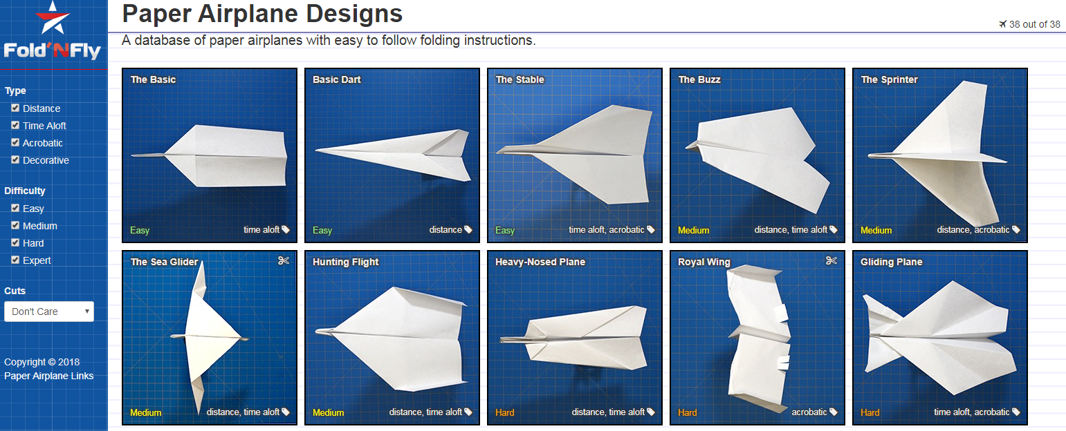 English Elda Paper Airplane Designs... also in your English class