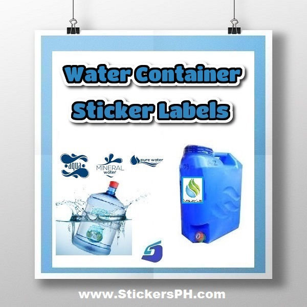Water Container Sticker Labels
