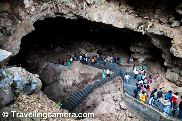 Above photograph shows the view of the entry of the Borra caves and it's further deep till the end. 