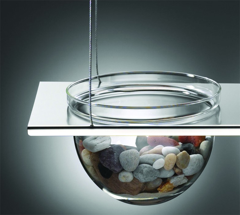 mono suspended glass display bowls