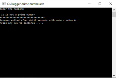 Checking Prime number output 1 Checking prime number output 1