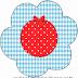 Cuadros Celestes, Rojo y Lunares Blancos: Wrappers y Toppers para Cupcakes para Imprimir Gratis.
