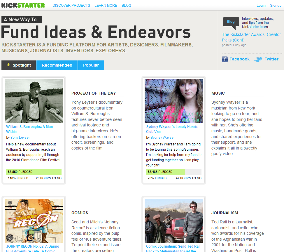 Introduction to CrowdFunding, Kickstarter as a successful example