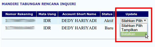 Mencairkan Mandiri Tabungan Rencana Melalui Internet Banking<script async src=