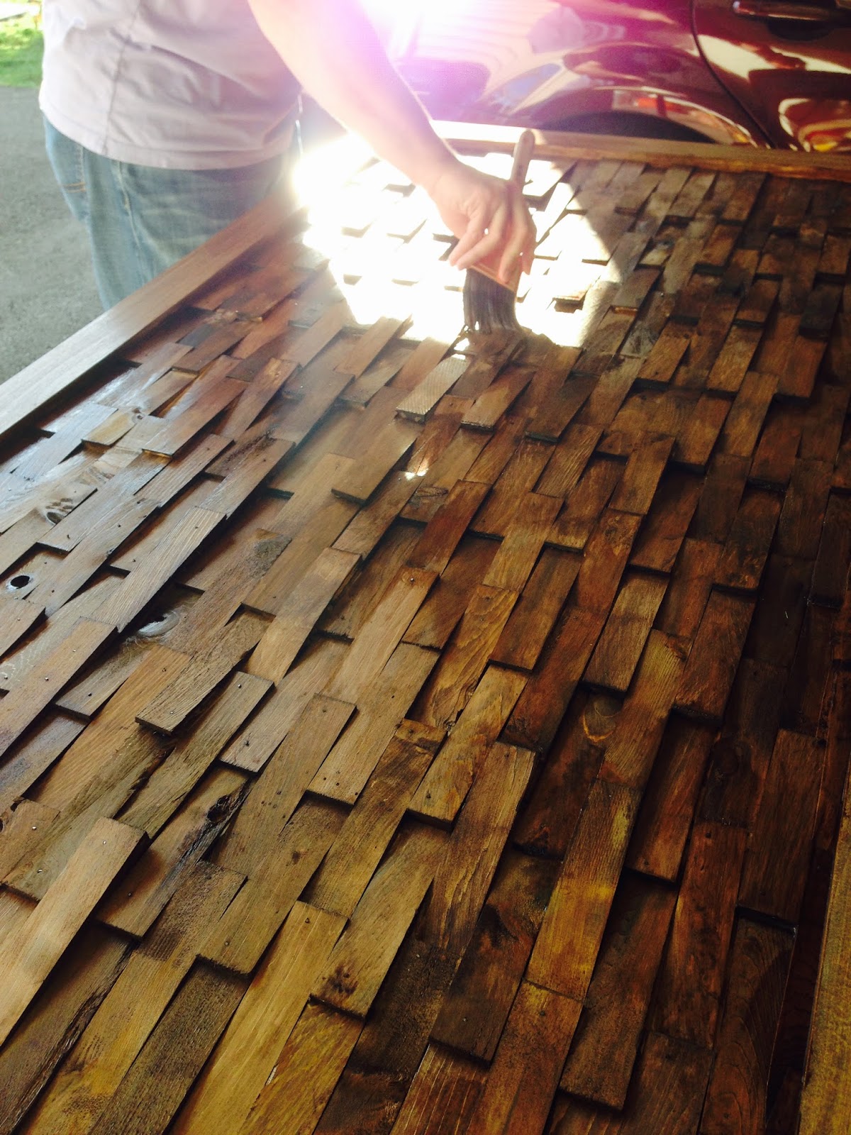 Goldens and Glue Guns DIY Wood Shim Headboard