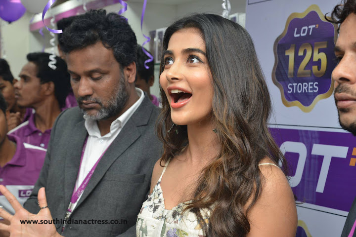 Pooja Hegde at Lot Mobile Store in Vijayawada