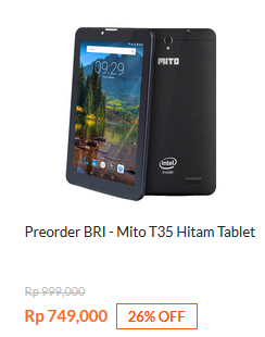 Preorder BRI - Mito T35 Tablet Hitam Rp 749.000
