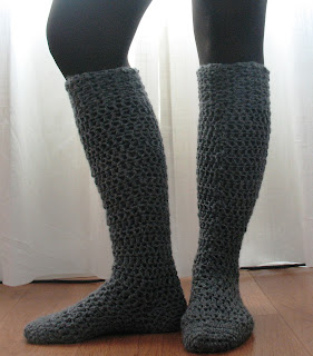KNEE SOCKS in Six Sizes for the Whole Family/ Crochet Pattern INSTRUCTIONS ONLY 
