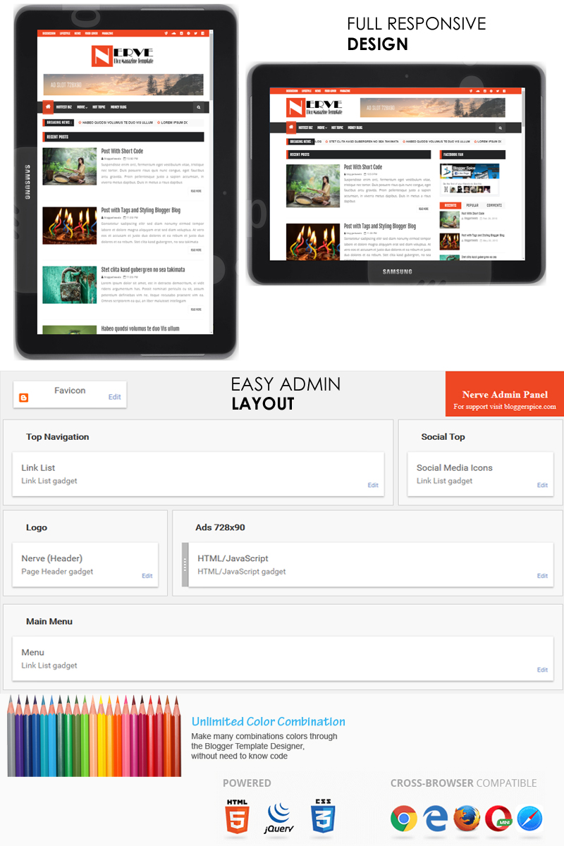 features of Nerve Responsive Magazine Blogger Template buy Nerve Responsive Magazine Blogger Template