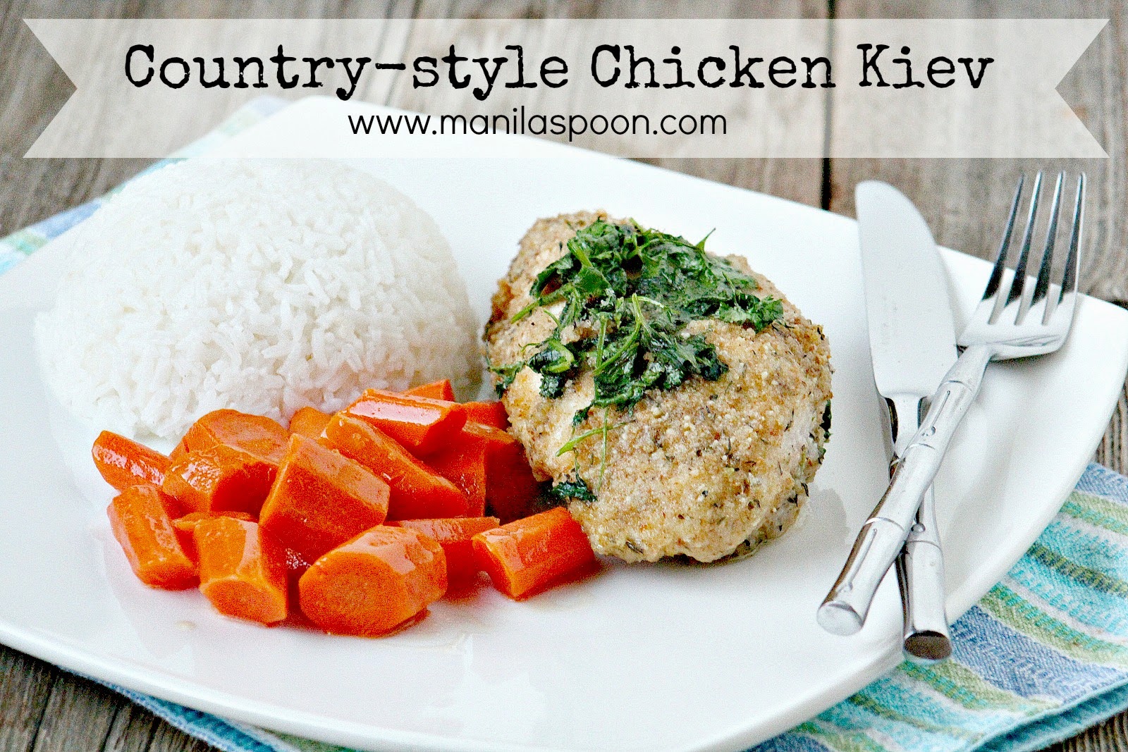 Tried and tested recipe for a delicious and super easy dish - Country-Style Chicken Kiev! The chicken comes out so tender and moist and perfectly seasoned. A must for busy weeknight dinner. #countrystyle #chickenkiev #chicken #dinner 