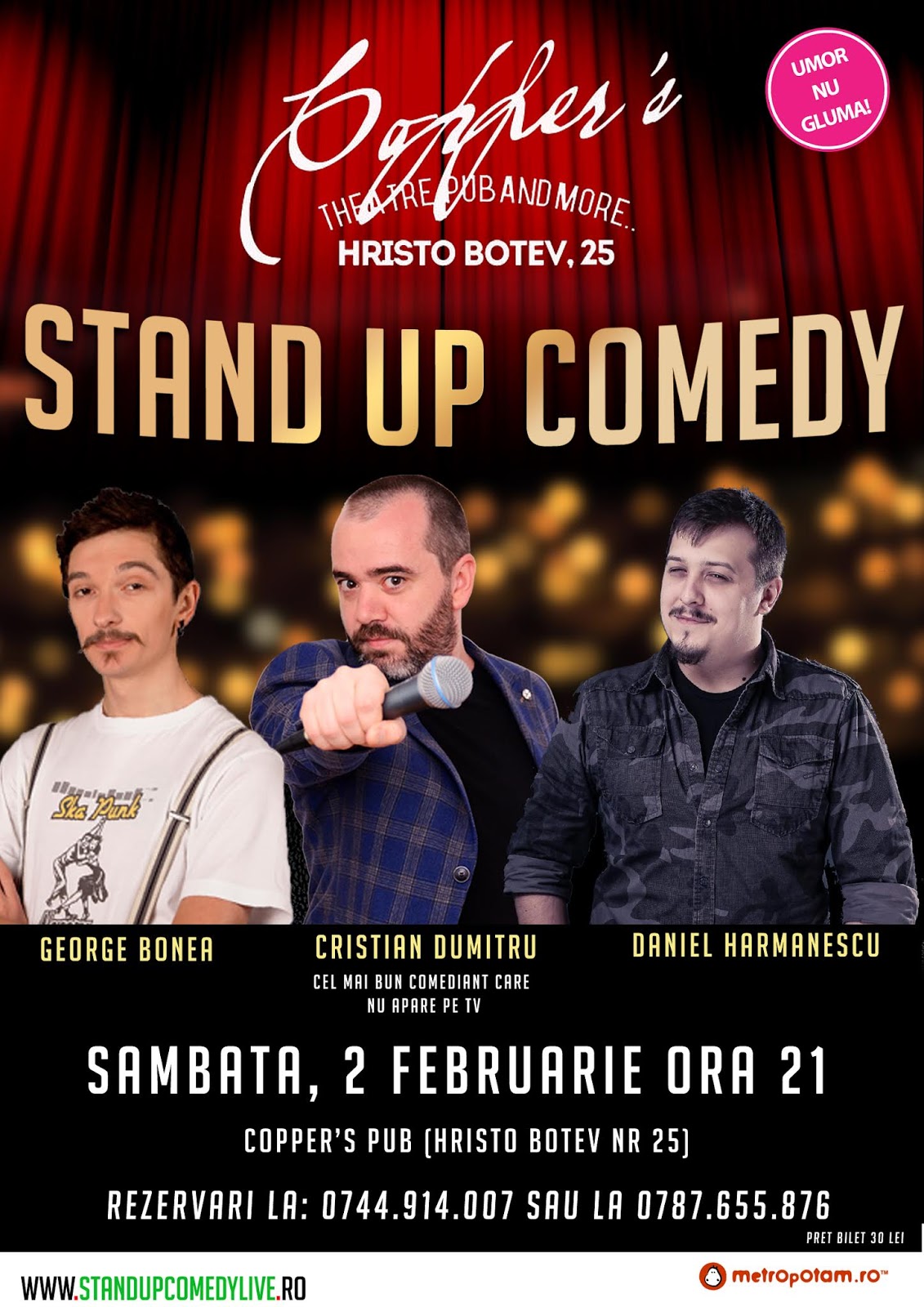 Stand-Up Comedy Bucuresti Sambata 2 Februarie 2019