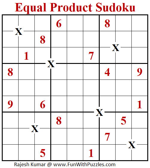 Equal Product Sudoku (Daily Sudoku League #156)