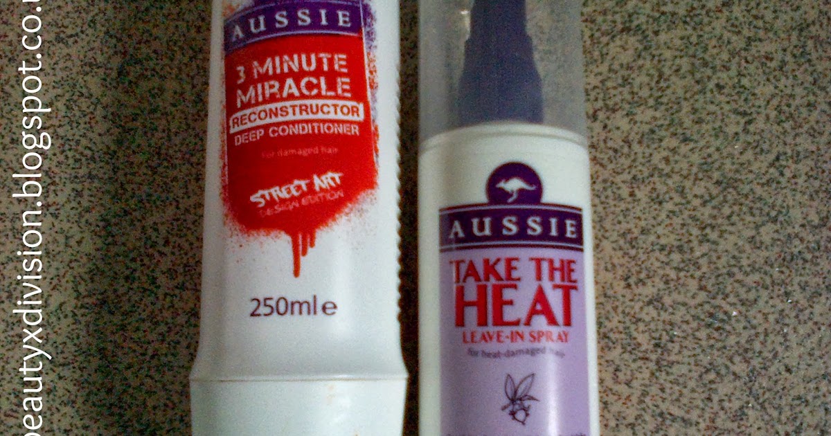 Aussie 3 Minute Miracle Deep Conditioner & Aussie Take the Heat Leave in Spray Beauty Division