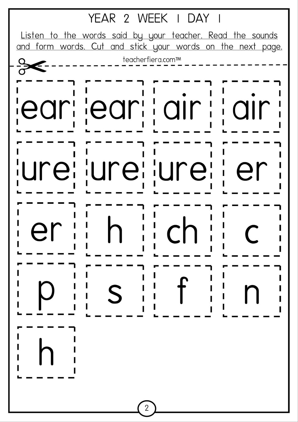 YEAR 2 (2019 ) 2 WEEKS PHONICS BASED LESSONS BOOKLET
