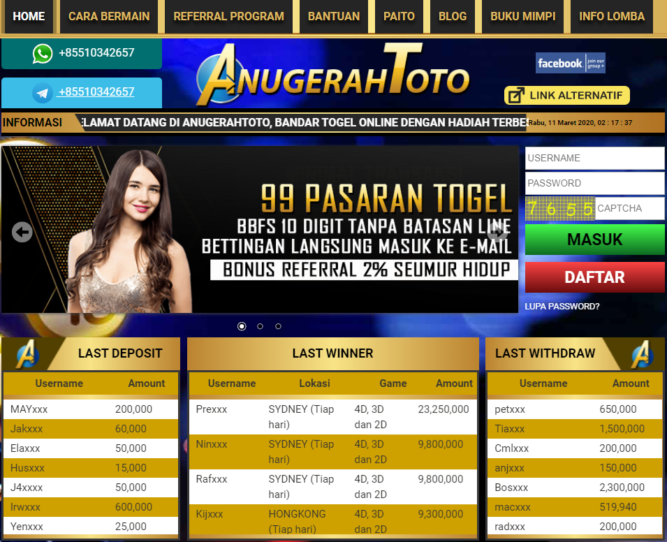 Bandar Togel ANUGERAHTOTO