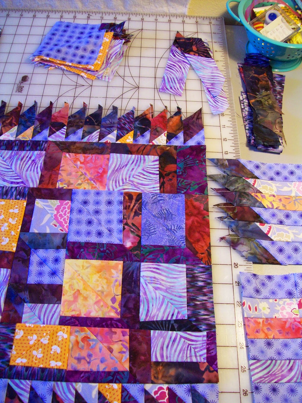 Cooler Quilts Play day with leftover fabric pieces