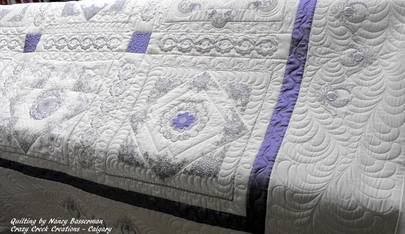 Lavender Dreams - Embroidered Quilt  by Carol M