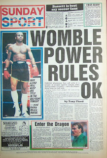 Back page of a vintage Sunday Sport newspaper from 22/2/87