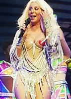 Cher performing 'Believe' on her 'Dressed To Kill Tour' in Houston, Texas