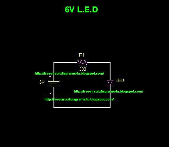 FREE CIRCUIT DIAGRAMS 4U: 6V L.E.D circuit diagram