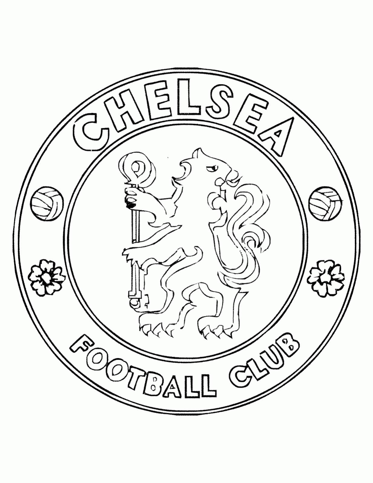 Gambar Mewarnai Logo Klub Chelsea - Contoh Anak PAUD