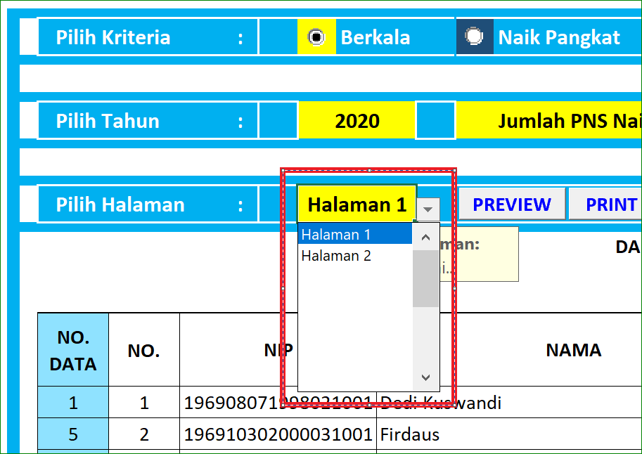 Aplikasi database kepegawaian excelmaniacs