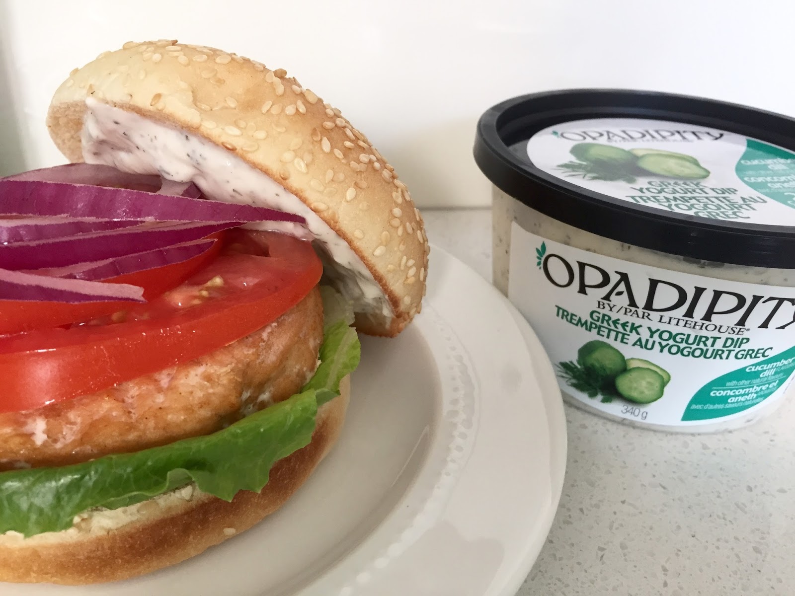 Litehouse OPADIPITY & Salmon Burgers w/ Cucumber Dill Greek Yogurt