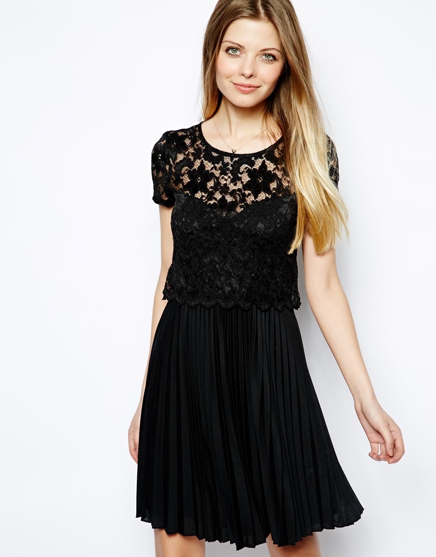 pretties' closet: ASOS Lace Top Pleat Mini Dress