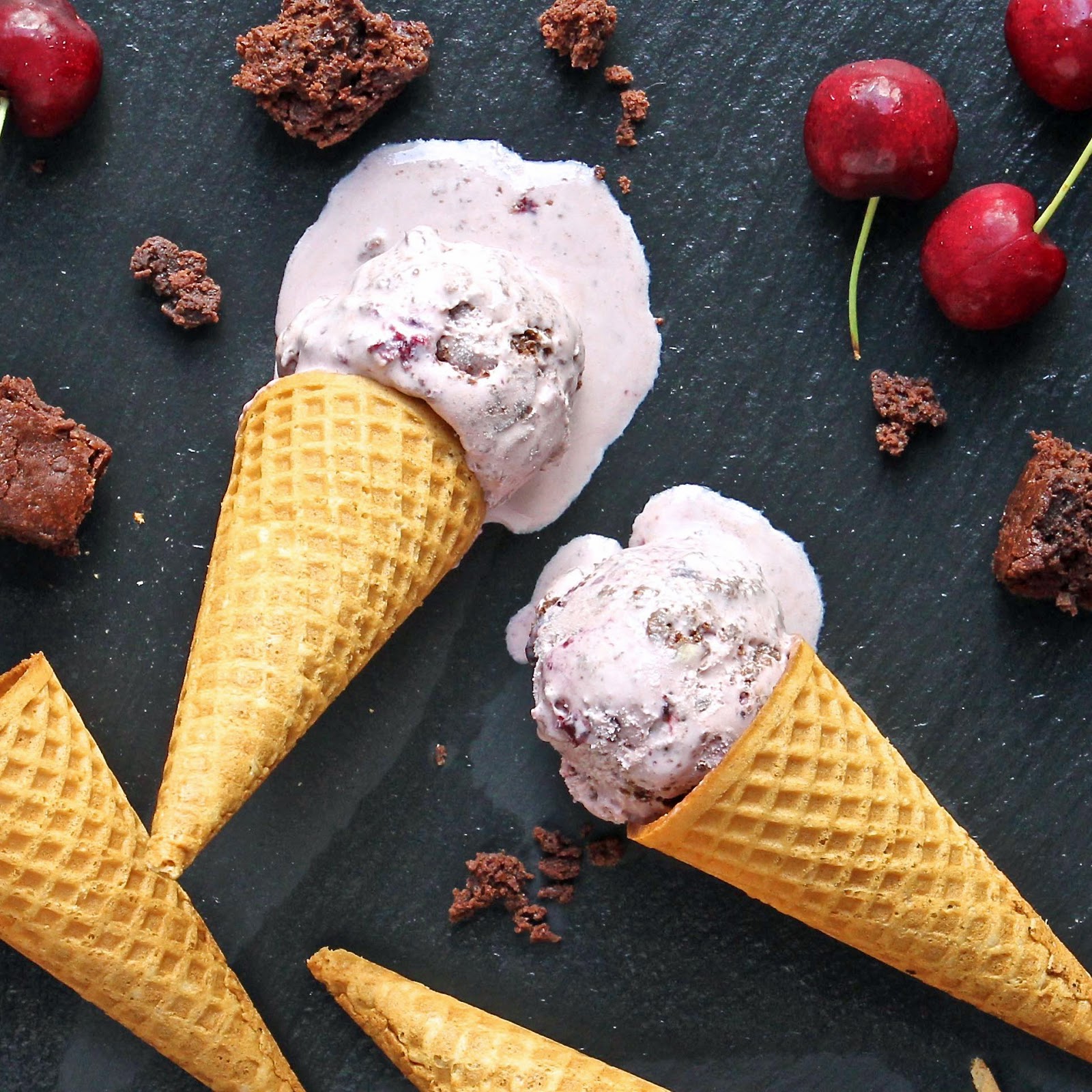 Gluten Free Alchemist CherryChocolate Brownie Ice Cream (no churn)