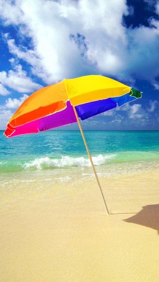   Beach Umbrella On The Beach   Android Best Wallpaper