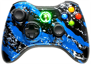 5000 Mode Mod Controllers Xbox 360 Blue Splatter