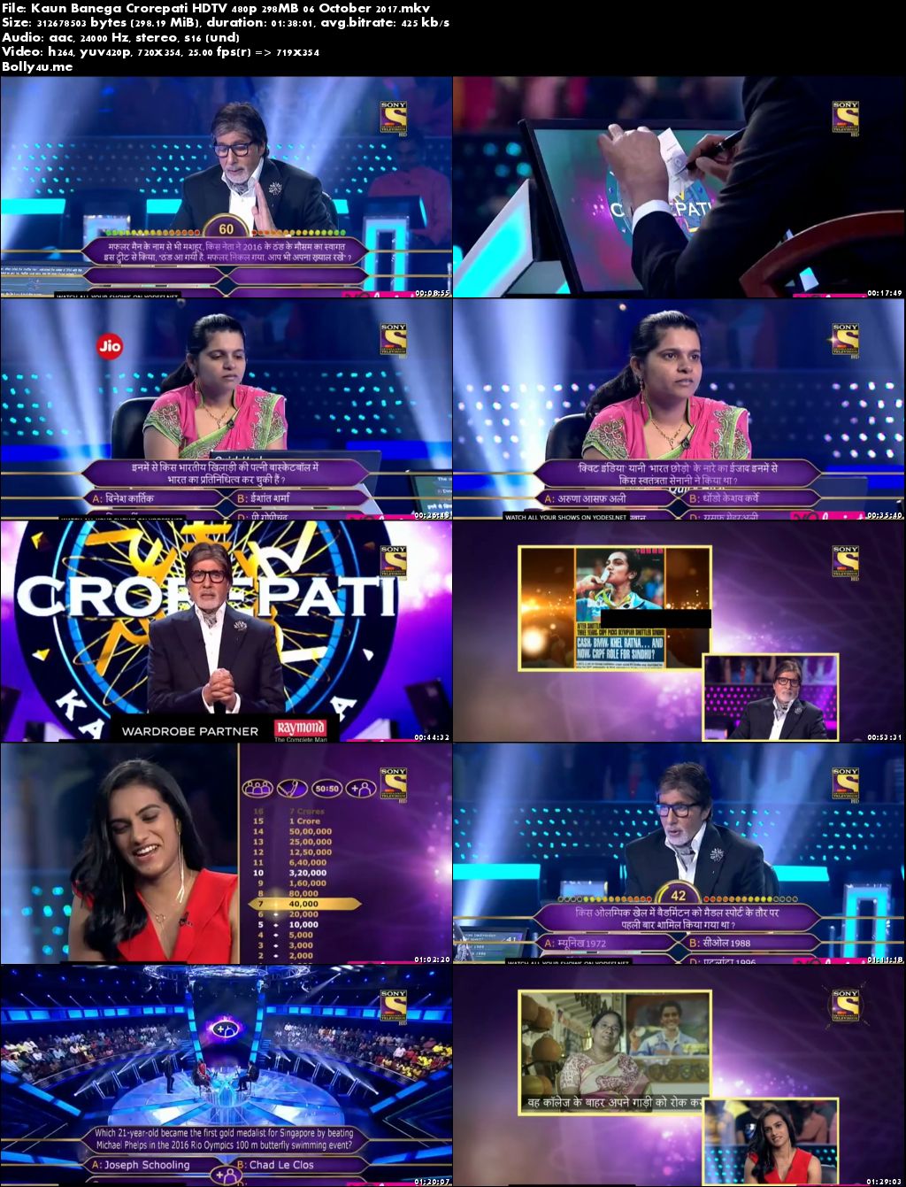 Kaun Banega Crorepati HDTV 480p 300MB 06 October 2017 Download