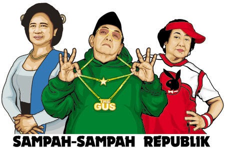 Gambar Karikatur Gus Dur Kartun Lucu Dunia Politik Megawati 