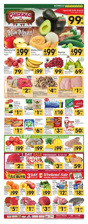 Cardenas Weekly Specials September 18 - 24, 2019