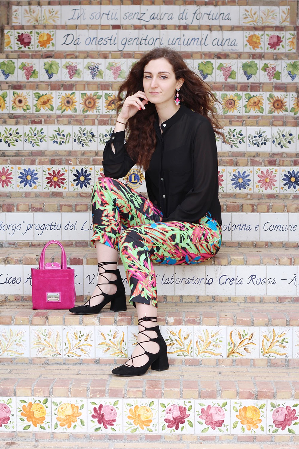 fashion style blogger italian girl italy vogue glamour pescara vasto goa goa pant colors zara heels sandals shoes scarpe 