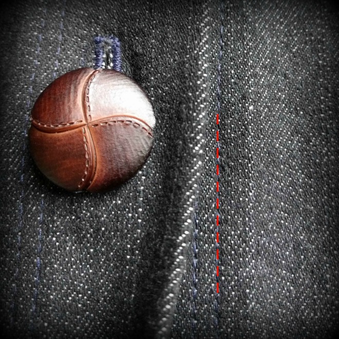 Align the folded edge with the outer line of stitching. Align the folded edge with the outer line of stitching.