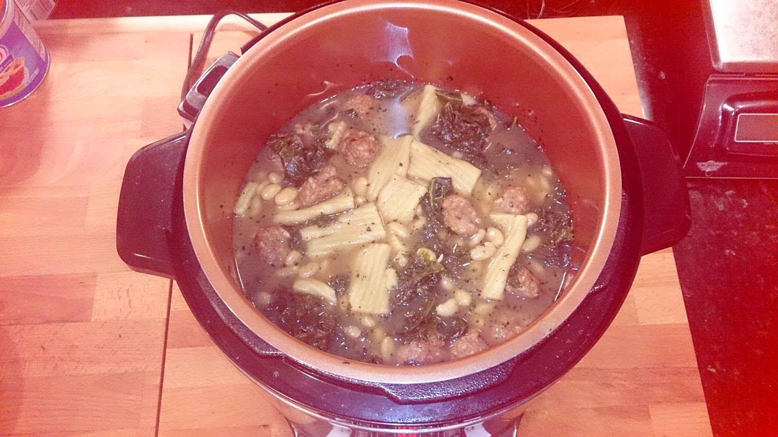 Uncle T's Kitchen Pressure Cooker Sausage and Kale Soup