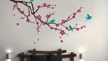 Hiasan Dinding Lukisan Pohon Sakura Senibudayasia