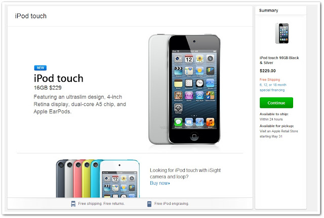 Goodbye to iPod Touch 4~ Apple Stats Selling 16GB iPod Touch 5 for $229