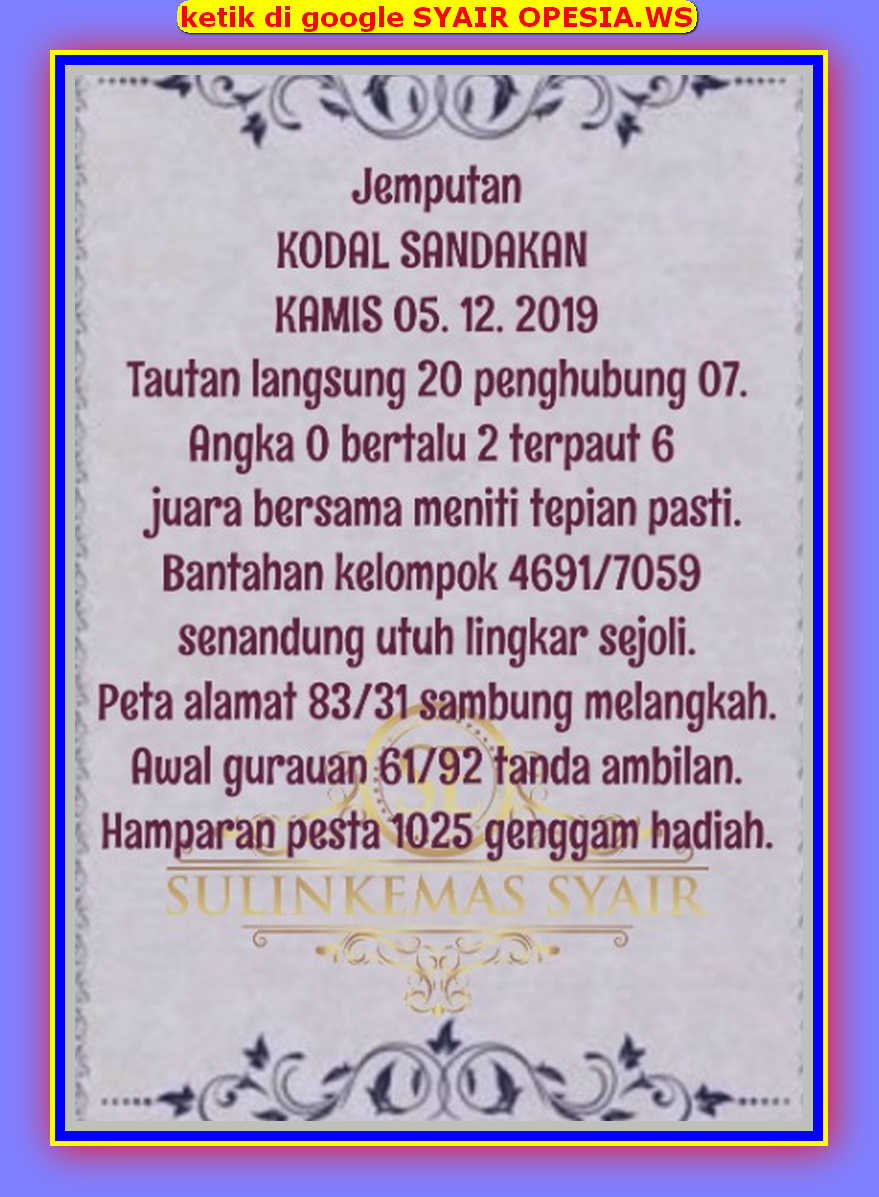 1 New Message Kode Syair Hongkong 5 Desember 2019 Forum Syair Togel Hongkong Singapura Sydney