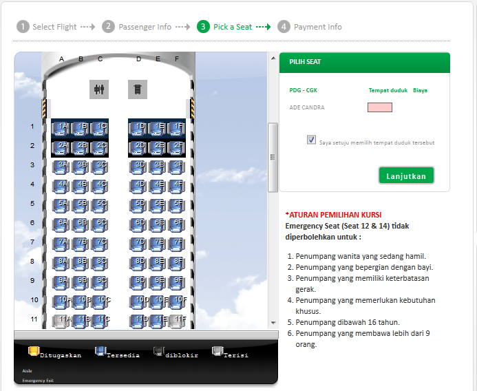 Emergency Seat (Seat 12 dan 14) by citilink Emergency Seat (Seat 12 dan 14) by citilink
