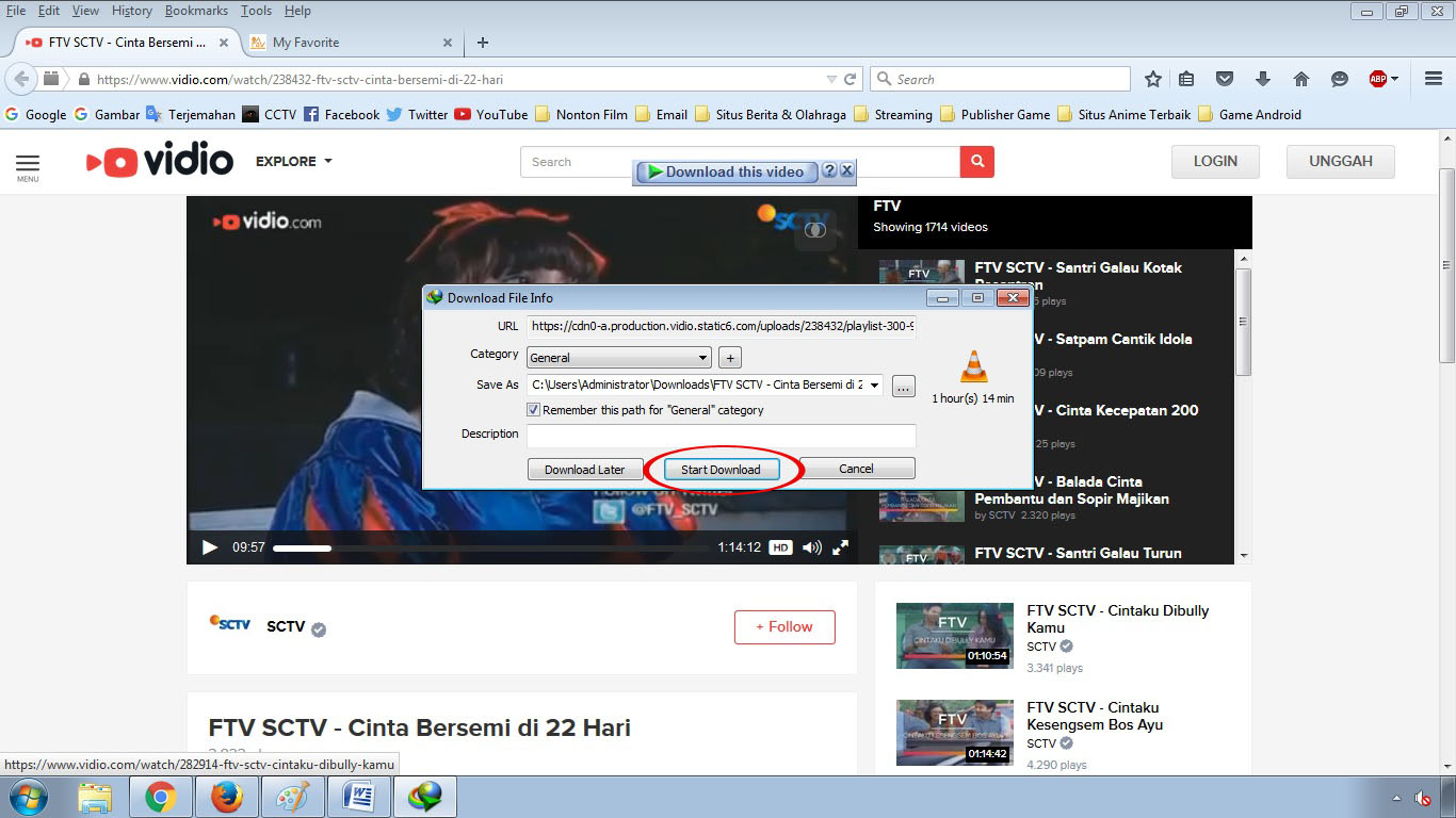 Cara Mendownload Vidio di Vidio.com - My Favorite
